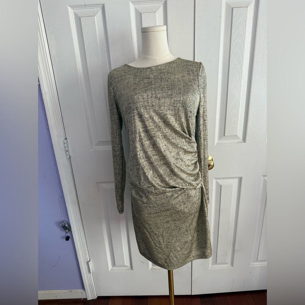 Lulu's Chic Silver Long Sleeve Dress